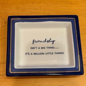 Blue and White Friendship Quote Tray
